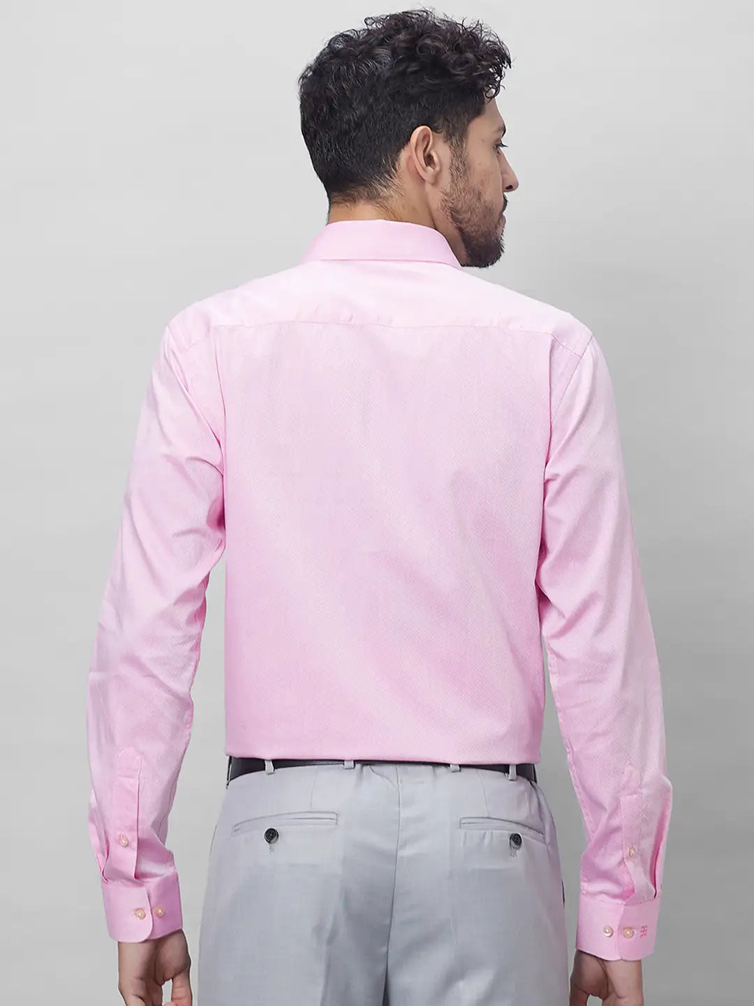 Raymond Men Violet Structure Slim Fit Cotton Shirts