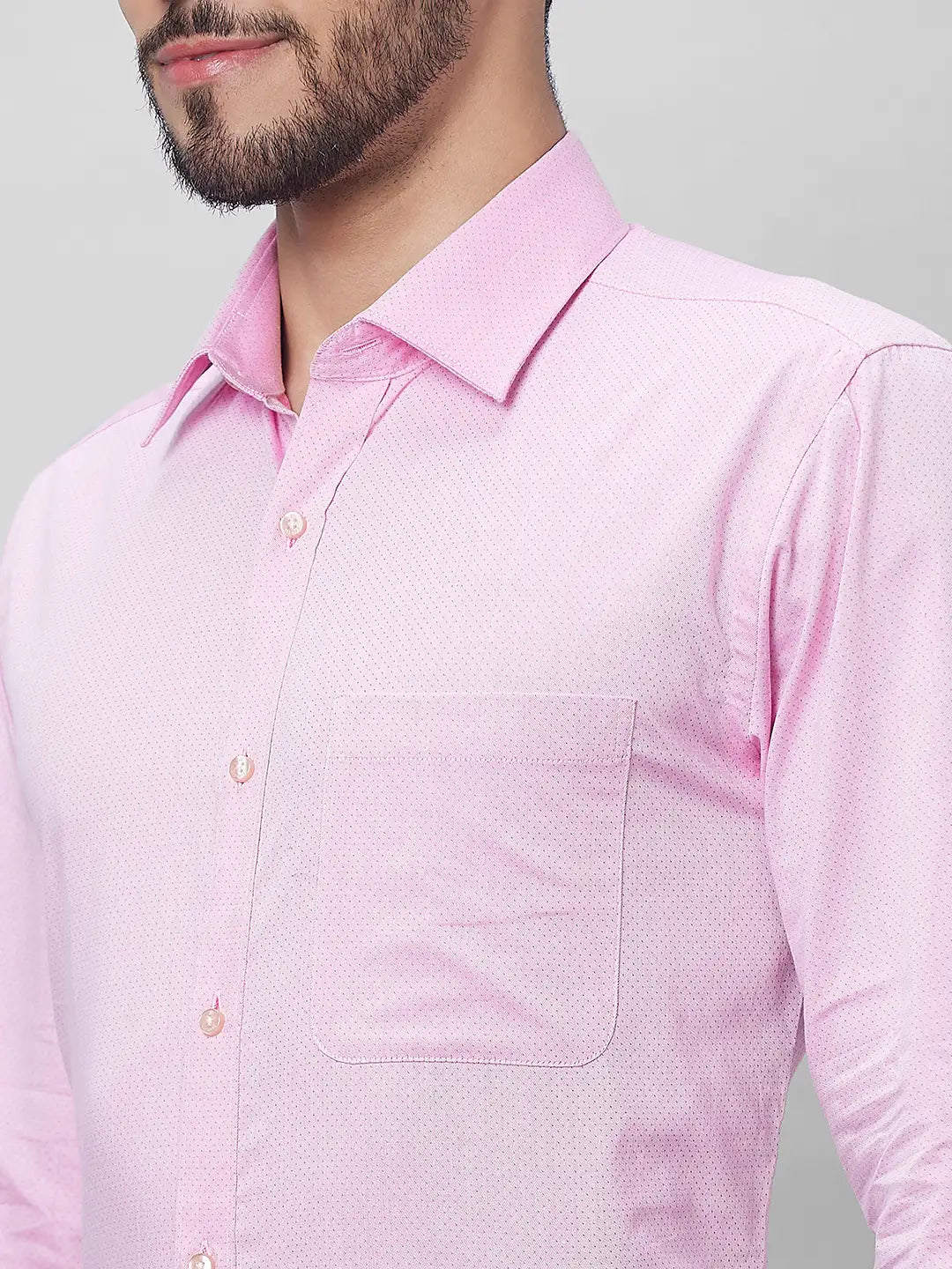 Raymond Men Violet Structure Slim Fit Cotton Shirts