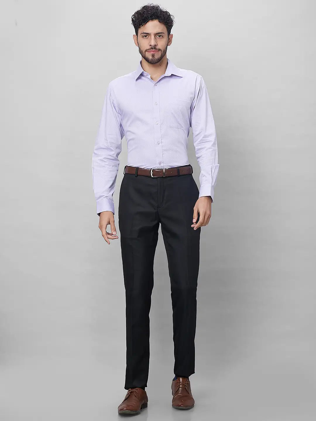 Raymond Men Petrol Contemporary Fit Cotton Shirts
