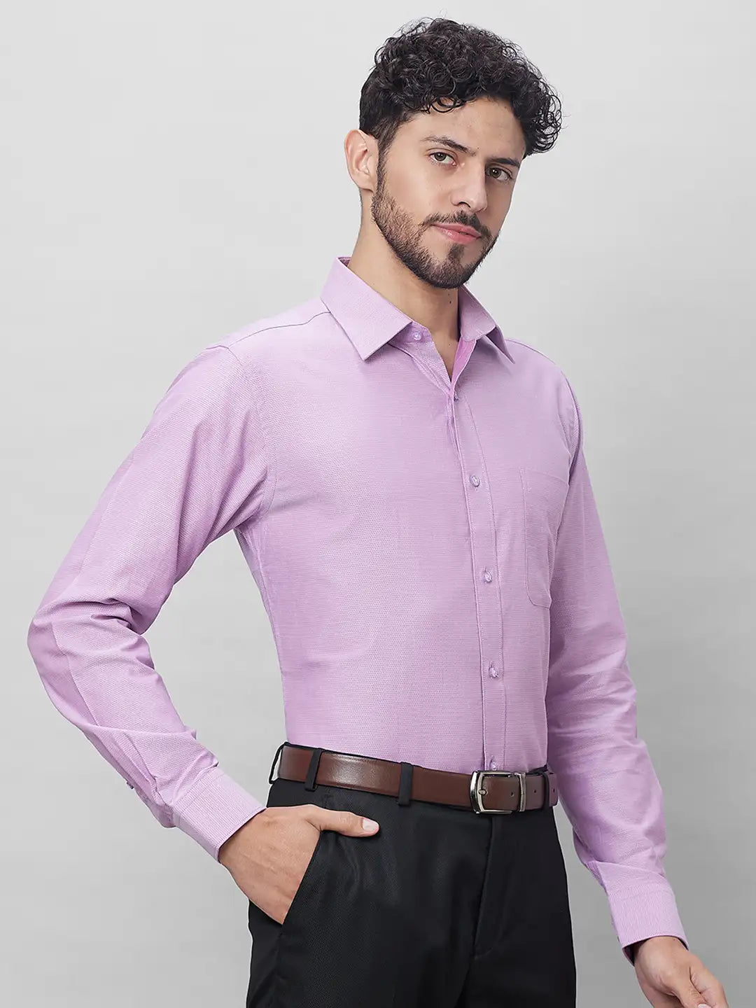 Raymond Men Blue Structure Slim Fit Cotton Shirts