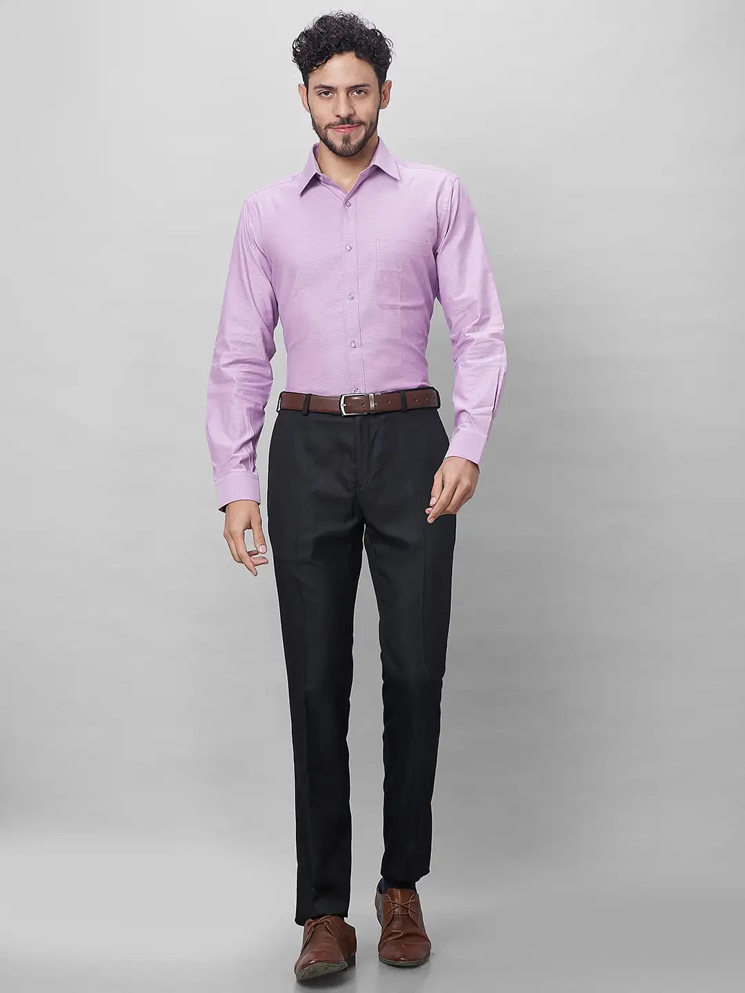 Raymond Men Blue Structure Slim Fit Cotton Shirts