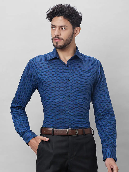 Raymond Men Grey Structure Slim Fit Cotton Shirts