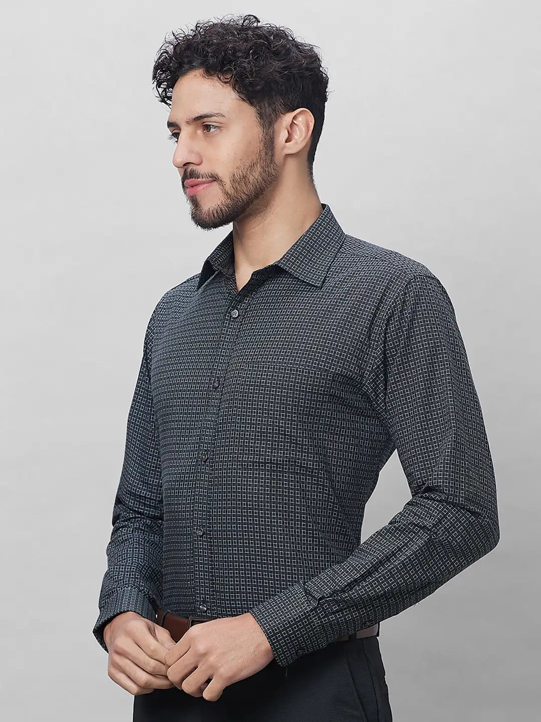 Raymond Men Red Structure Slim Fit Cotton Shirts