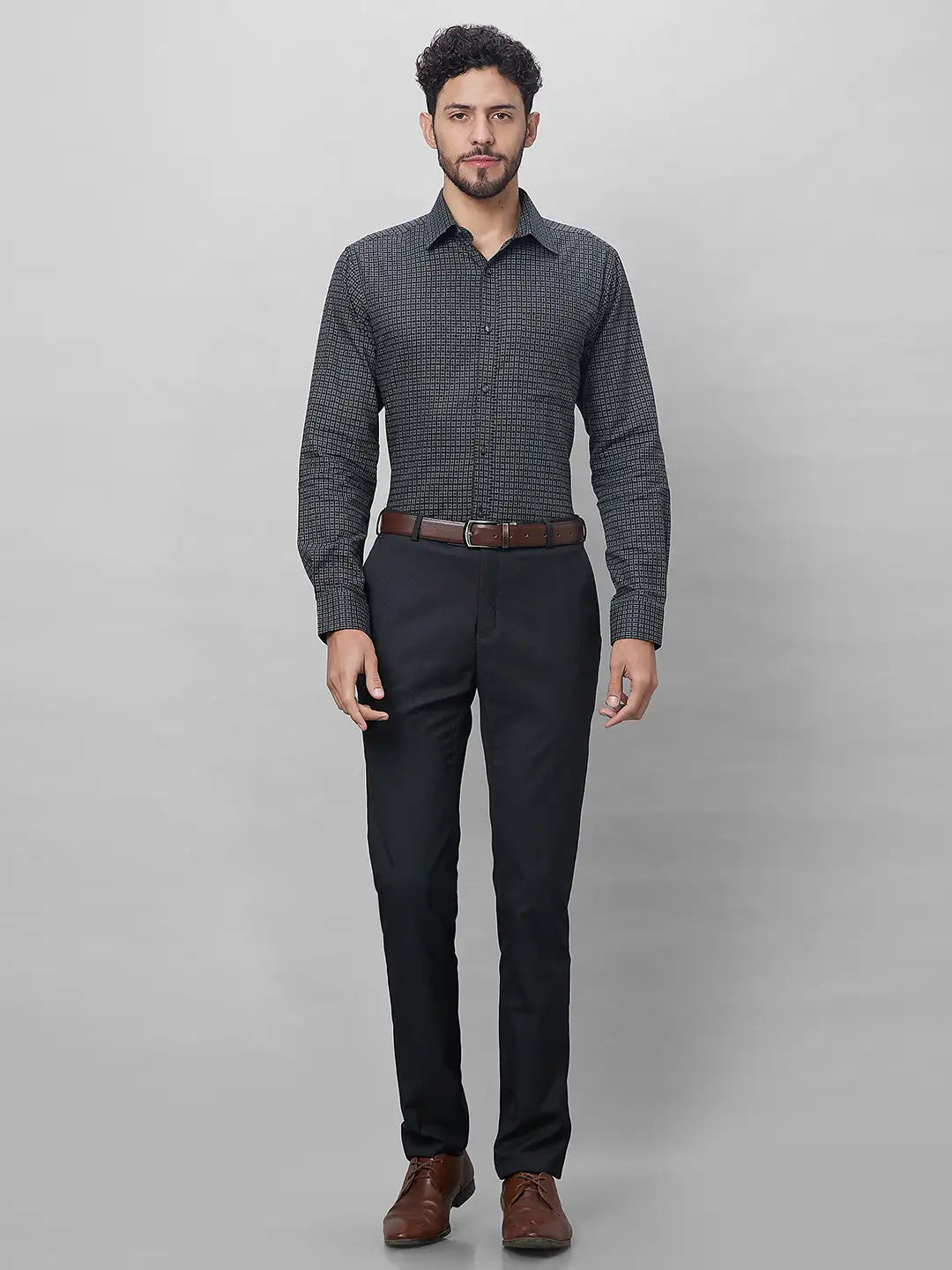 Raymond Men Red Structure Slim Fit Cotton Shirts