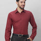 Raymond Men Red Structure Slim Fit Cotton Shirts