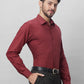 Raymond Men Red Structure Slim Fit Cotton Shirts