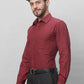 Raymond Men Red Structure Slim Fit Cotton Shirts