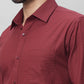 Raymond Men Red Structure Slim Fit Cotton Shirts