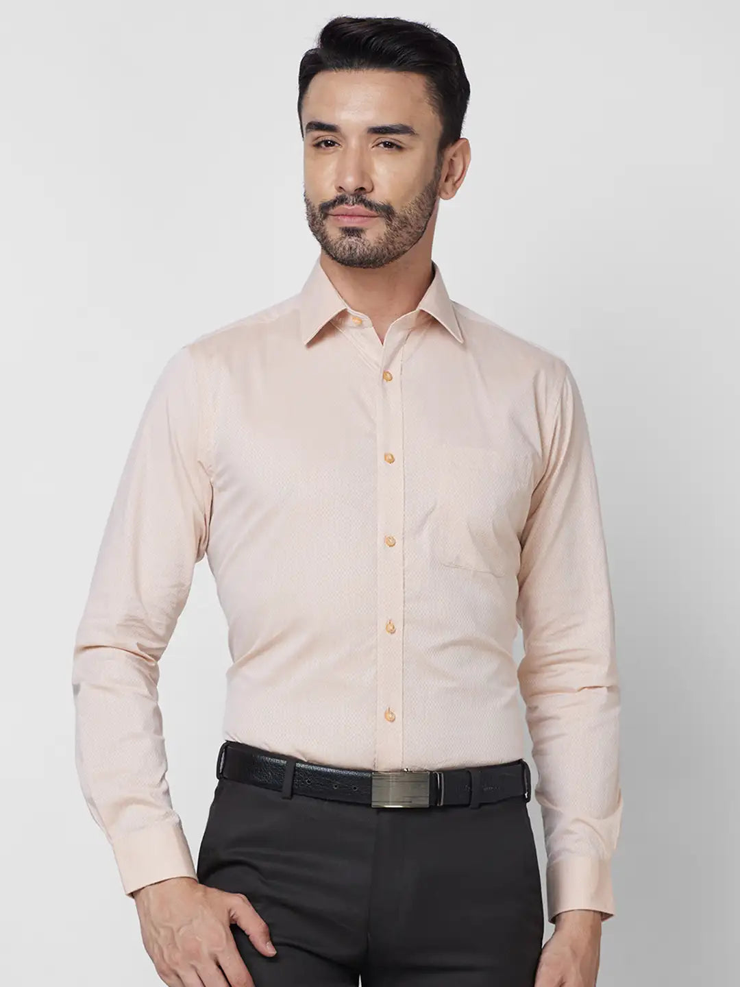 Raymond Men Blue Structure Slim Fit Cotton Shirt