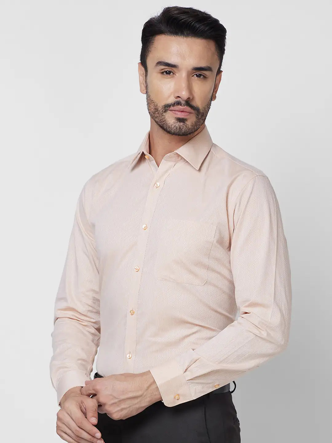 Raymond Men Blue Structure Slim Fit Cotton Shirt