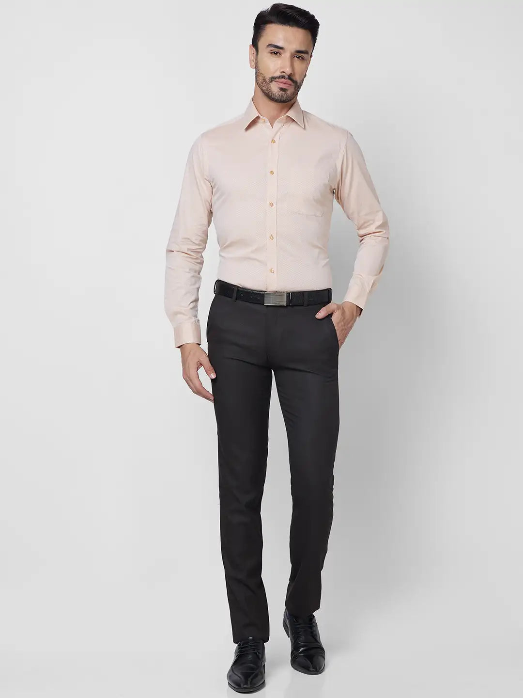 Raymond Men Blue Structure Slim Fit Cotton Shirt