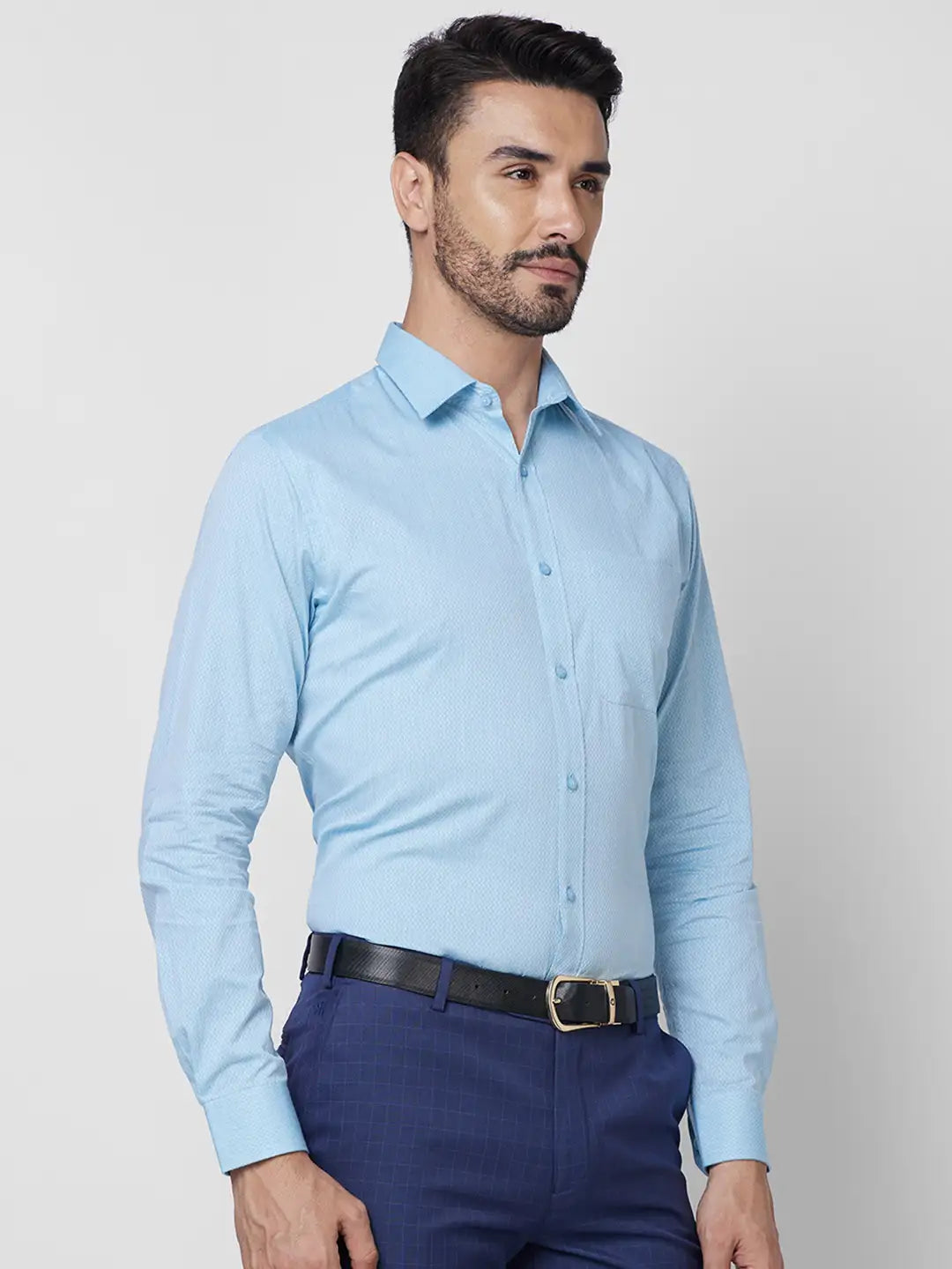 Raymond Men Red Structure Slim Fit Cotton Shirt