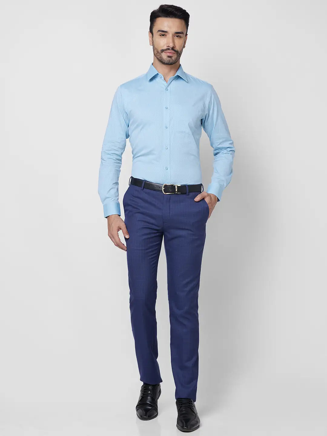 Raymond Men Red Structure Slim Fit Cotton Shirt
