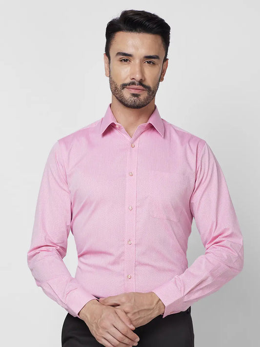 Raymond Men Violet Structure Slim Fit Cotton Shirt