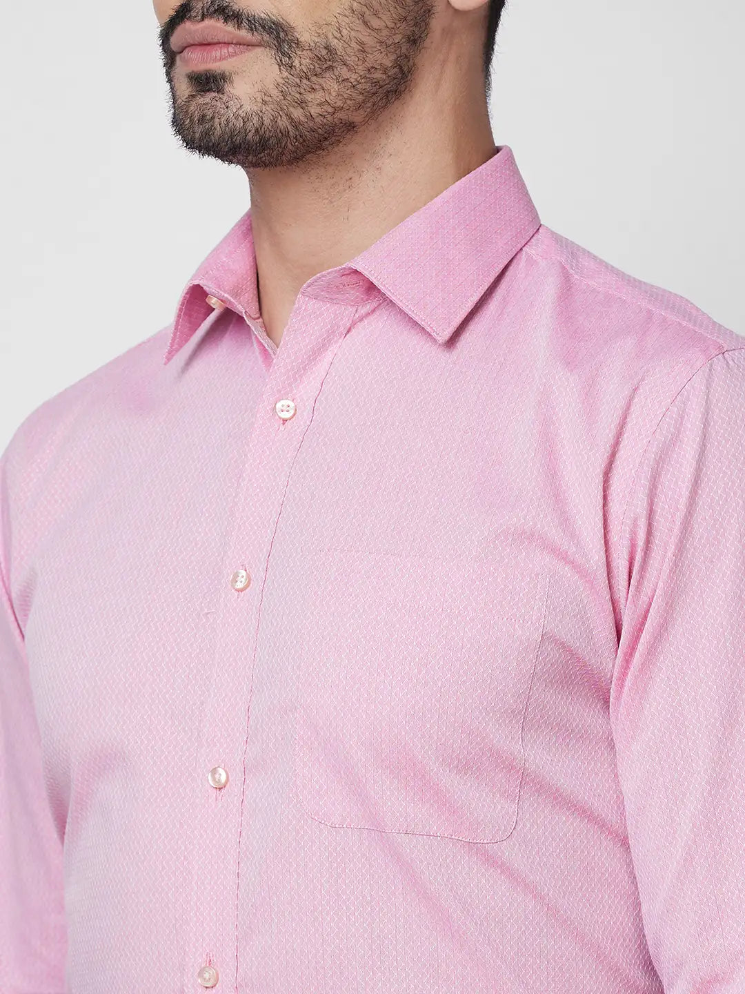 Raymond Men Violet Structure Slim Fit Cotton Shirt