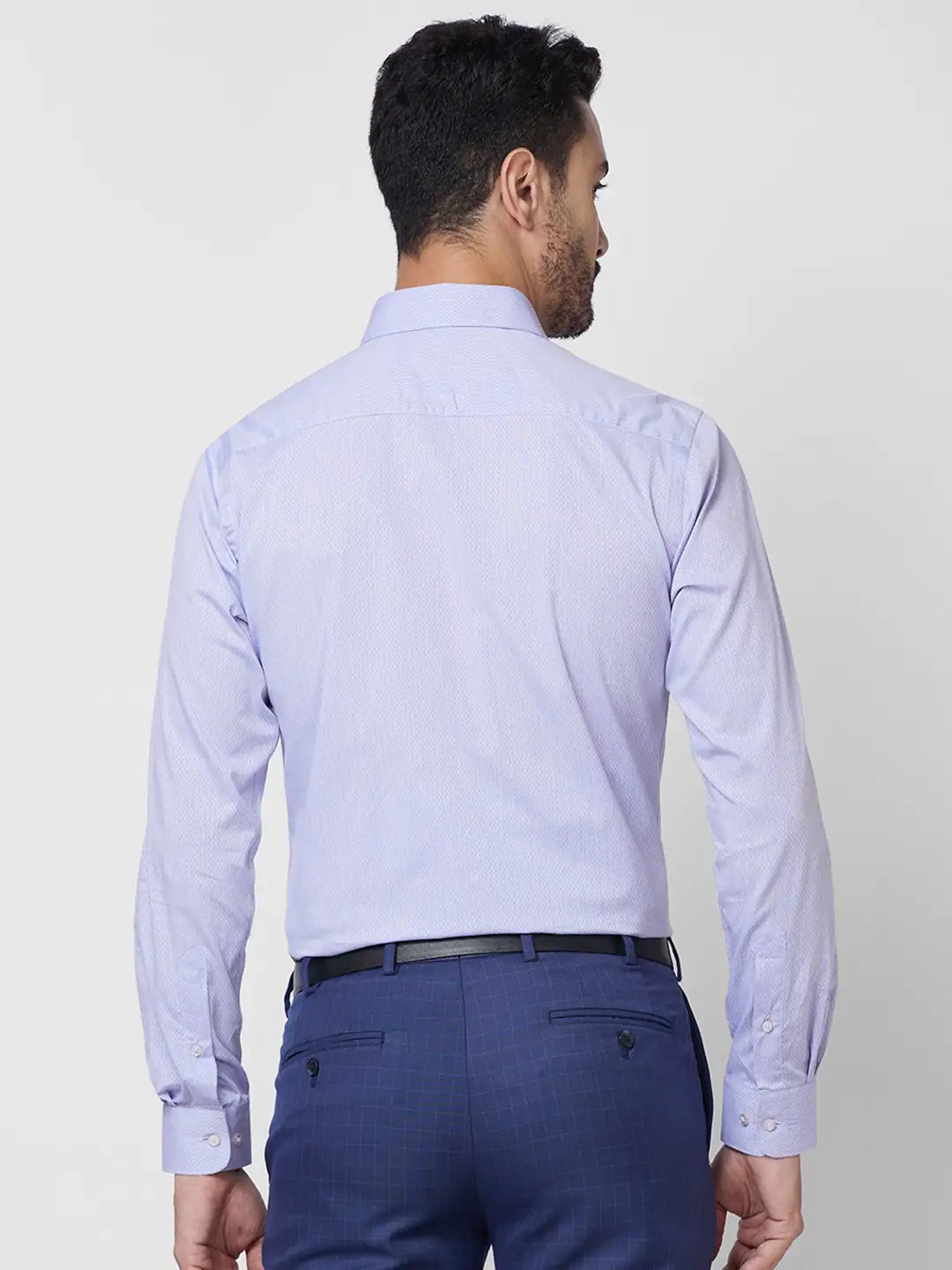 Raymond Men Blue Structure Slim Fit Cotton Shirt