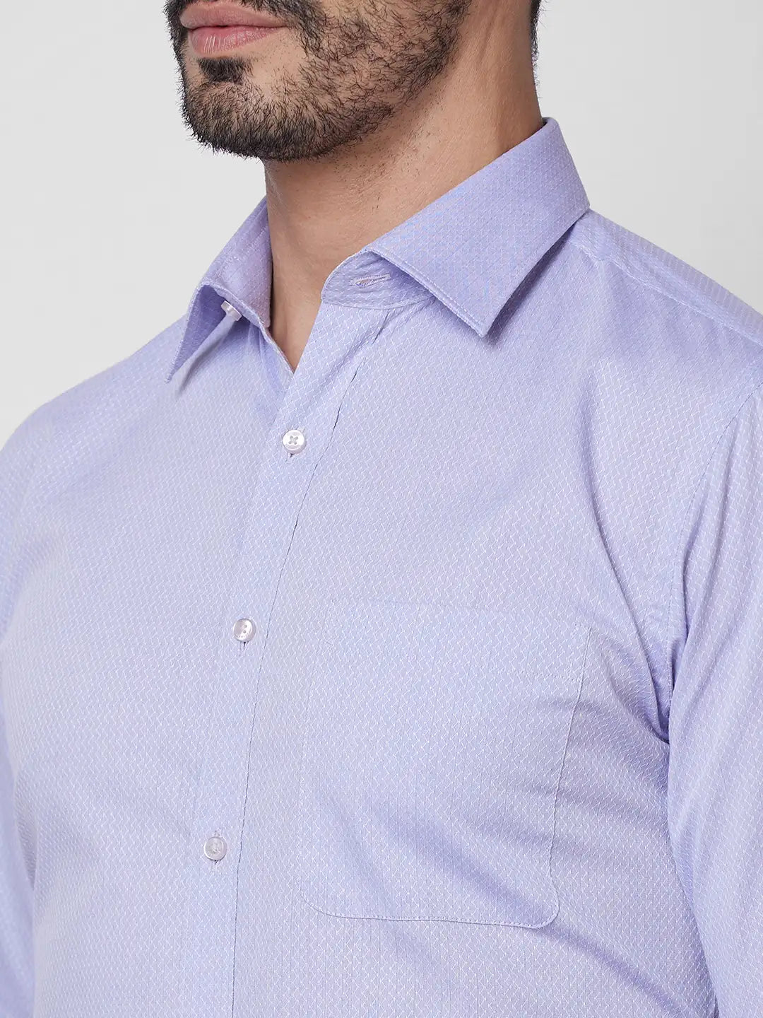 Raymond Men Blue Structure Slim Fit Cotton Shirt