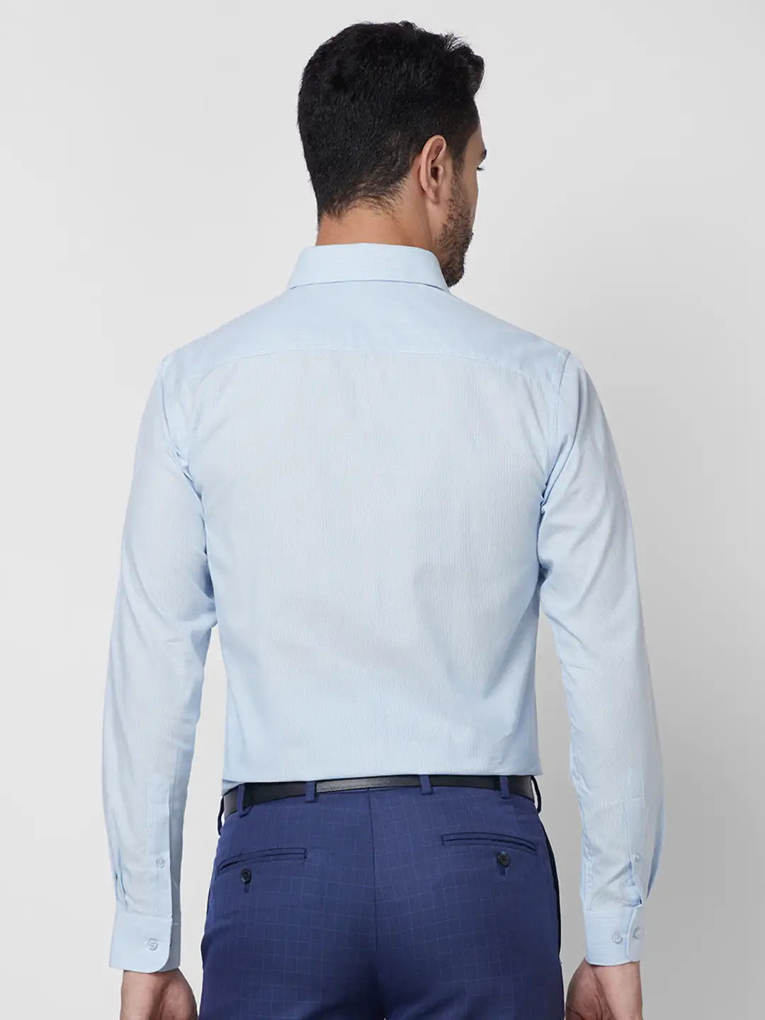 Raymond Men Grey Structure Slim Fit Cotton Shirt