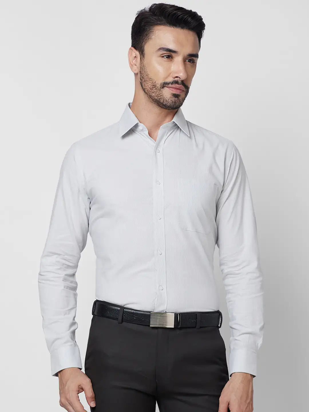 Raymond Men Red Structure Slim Fit Cotton Shirt