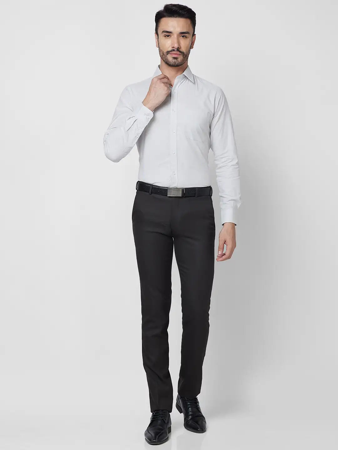 Raymond Men Red Structure Slim Fit Cotton Shirt