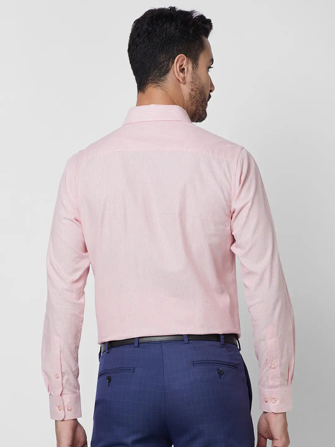 Raymond Men Blue Structure Slim Fit Cotton Shirt