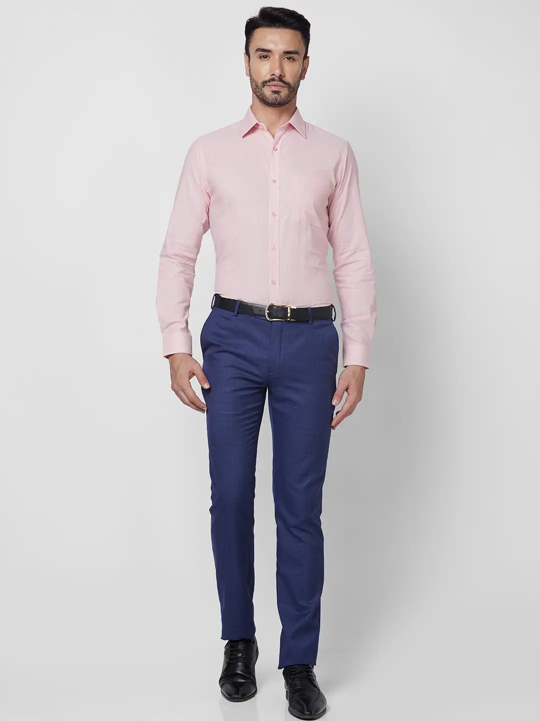 Raymond Men Blue Structure Slim Fit Cotton Shirt