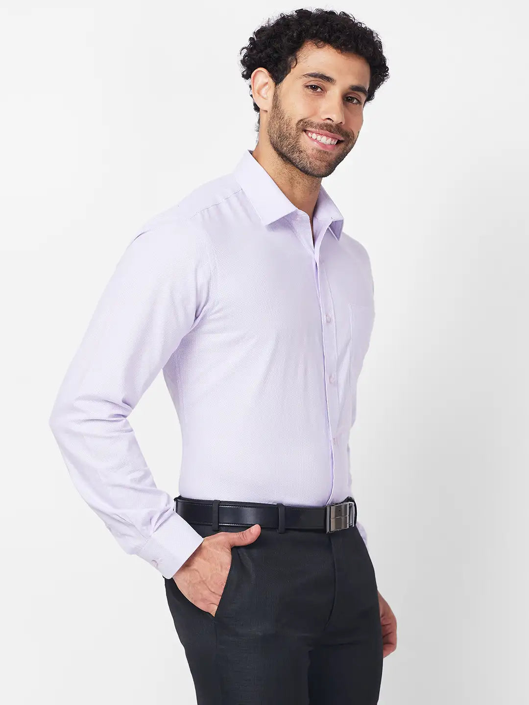 Raymond Men Yellow Structure Slim Fit Cotton Shirt