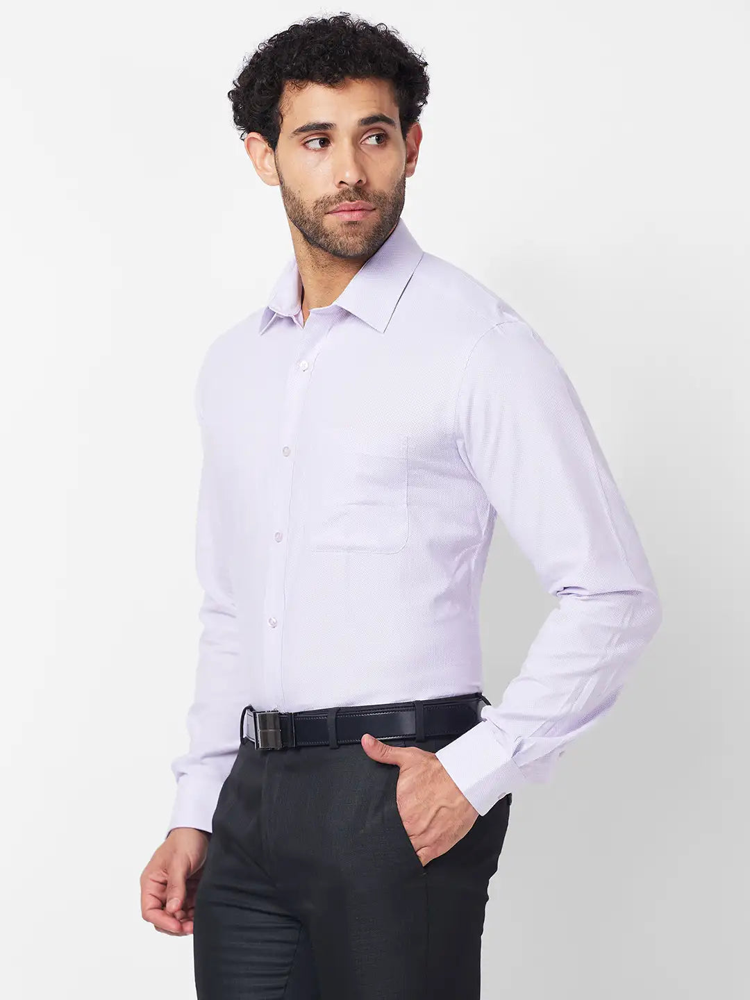 Raymond Men Yellow Structure Slim Fit Cotton Shirt
