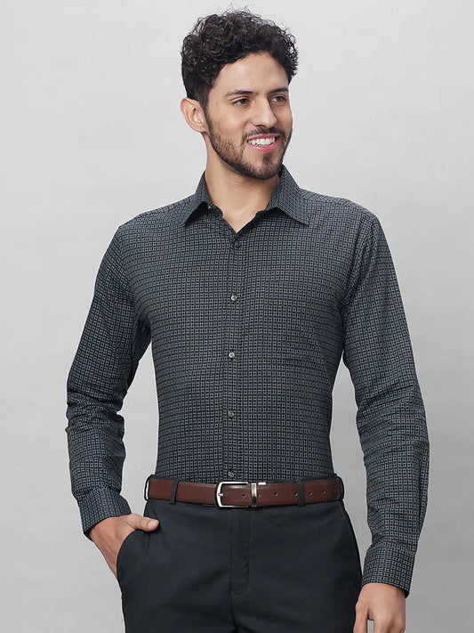 Raymond Men Blue Structure Slim Fit Cotton Shirt