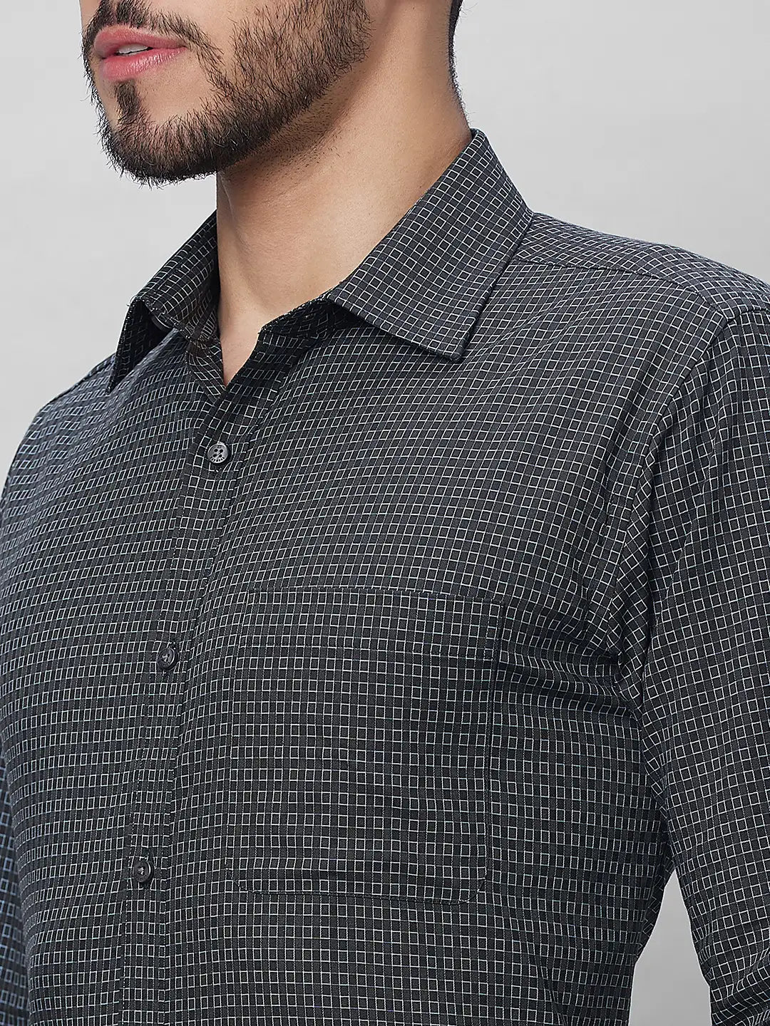 Raymond Men Blue Structure Slim Fit Cotton Shirt