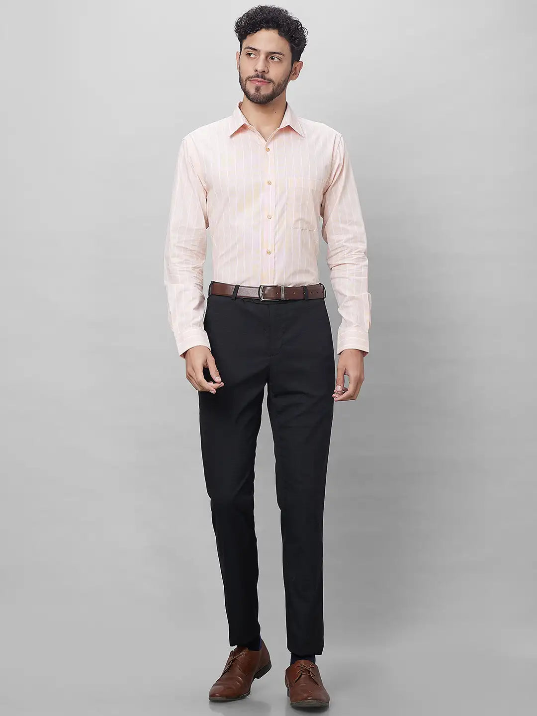 Raymond Men Petrol Structure Slim Fit Cotton Shirts