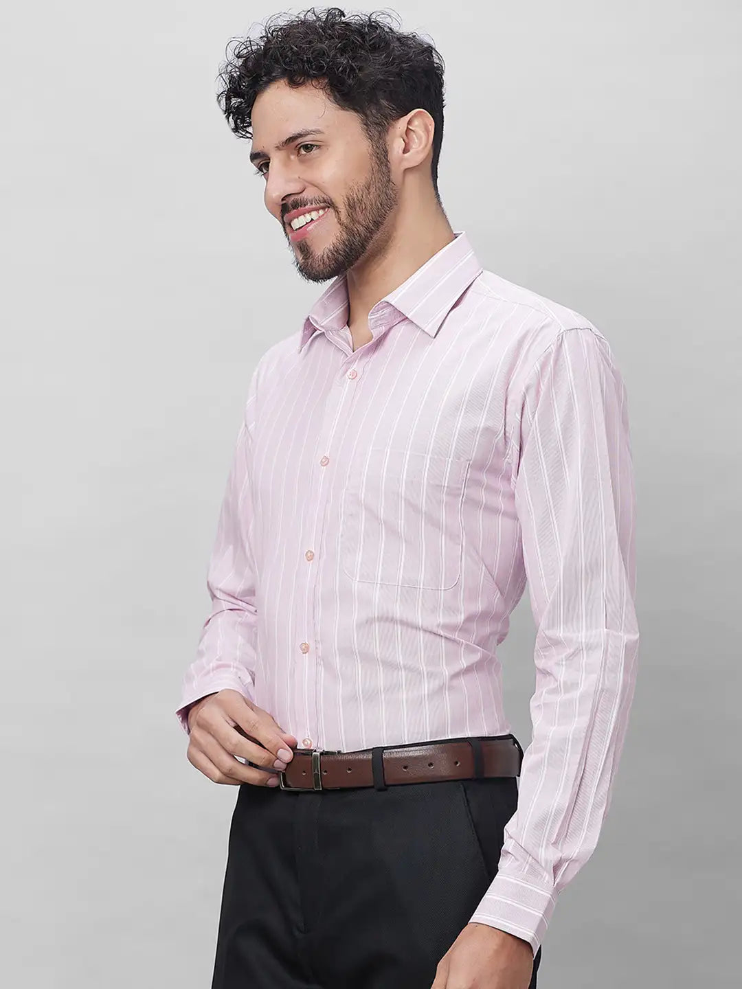 Raymond Men Violet Structure Slim Fit Cotton Shirts