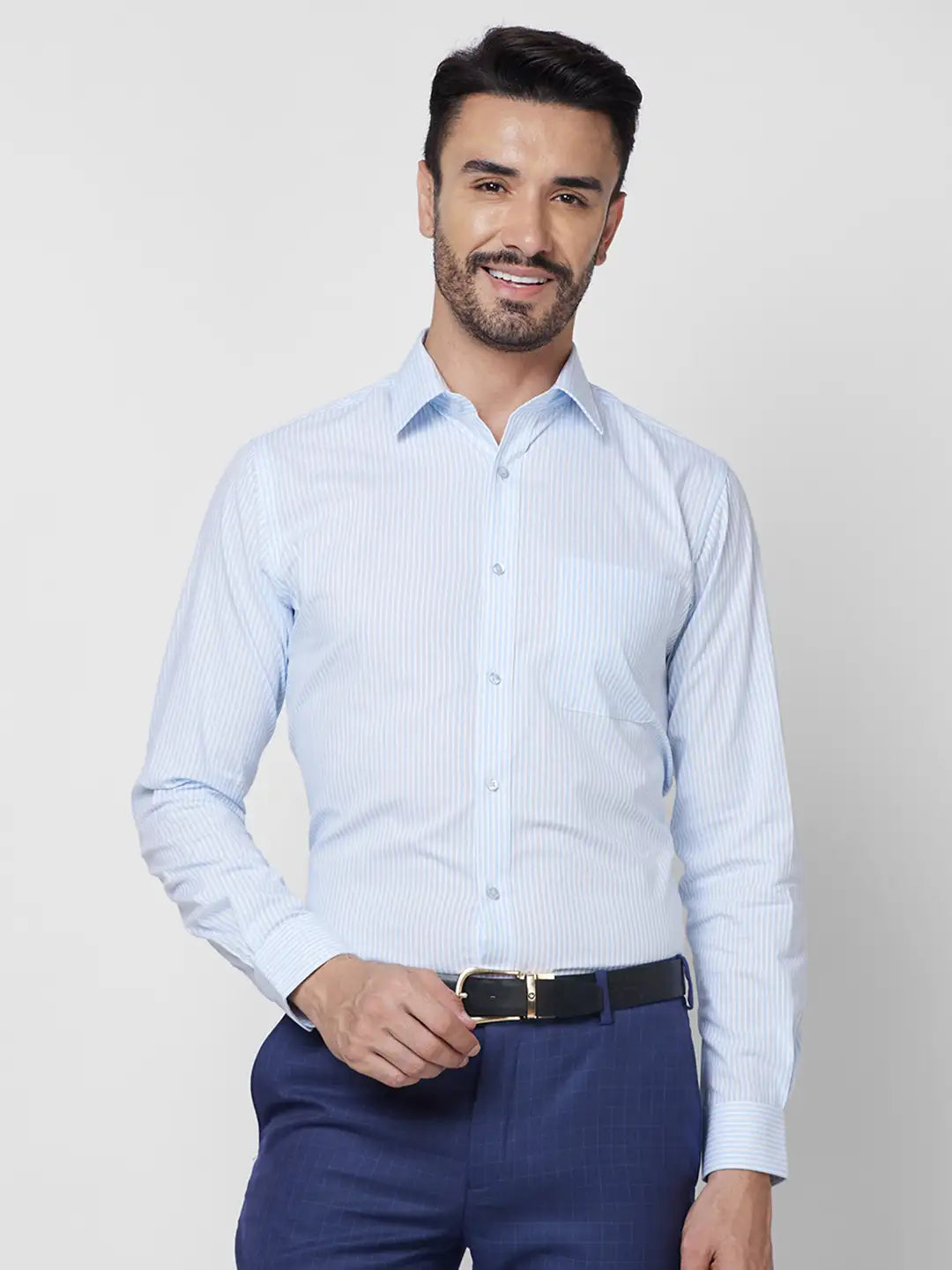 Raymond Men Black Structure Slim Fit Cotton Shirt