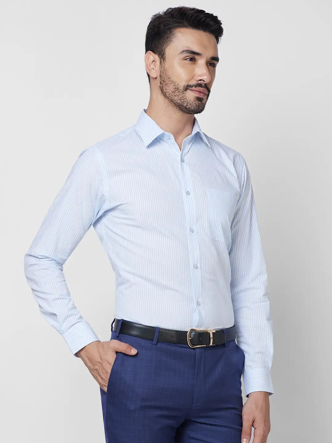 Raymond Men Black Structure Slim Fit Cotton Shirt