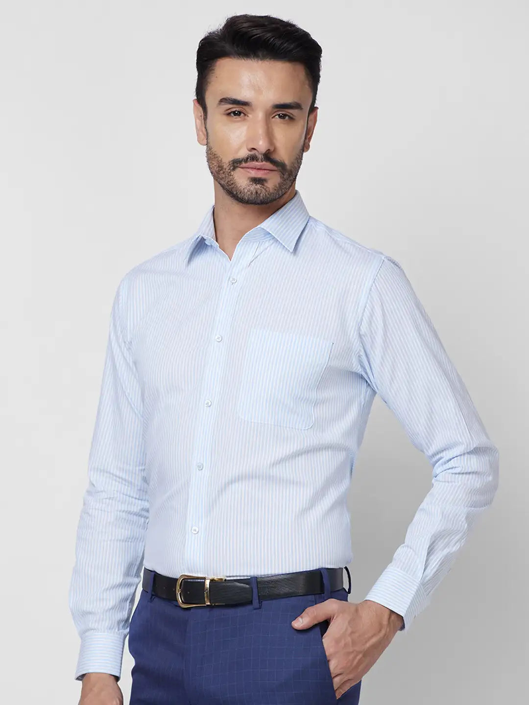 Raymond Men Black Structure Slim Fit Cotton Shirt