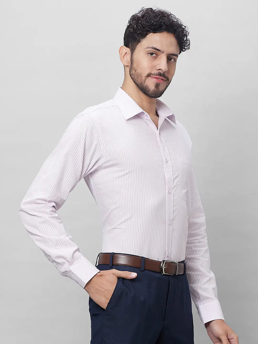 Raymond Men Blue Structure Slim Fit Cotton Shirts
