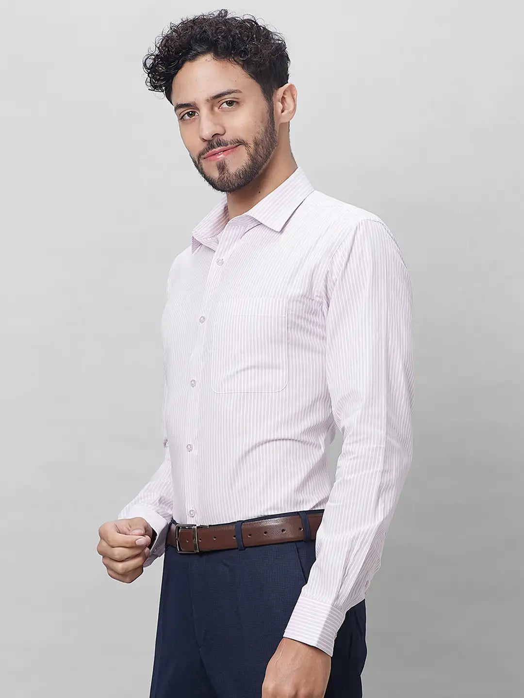 Raymond Men Blue Structure Slim Fit Cotton Shirts