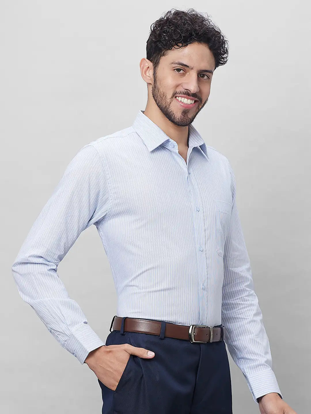 Raymond Men Red Structure Slim Fit Cotton Shirts
