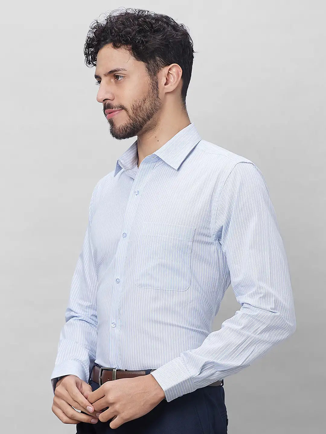 Raymond Men Red Structure Slim Fit Cotton Shirts