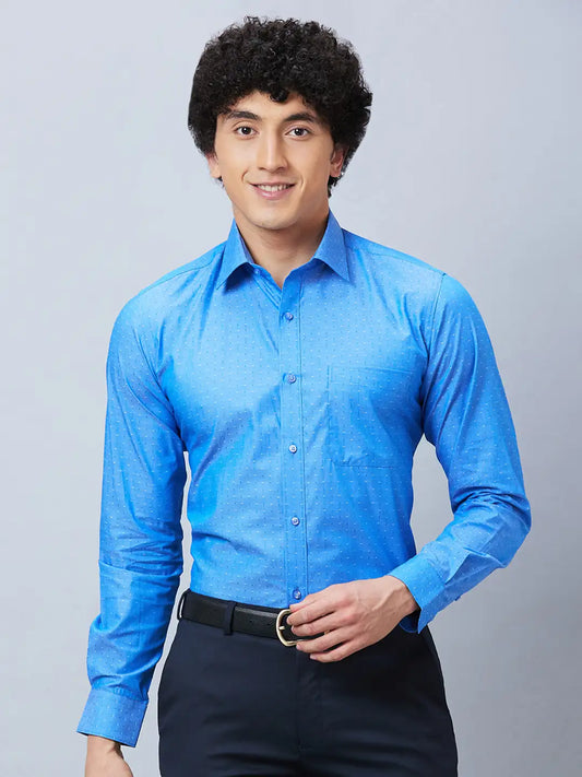 Raymond Men Orange Structure Slim Fit Cotton Shirt