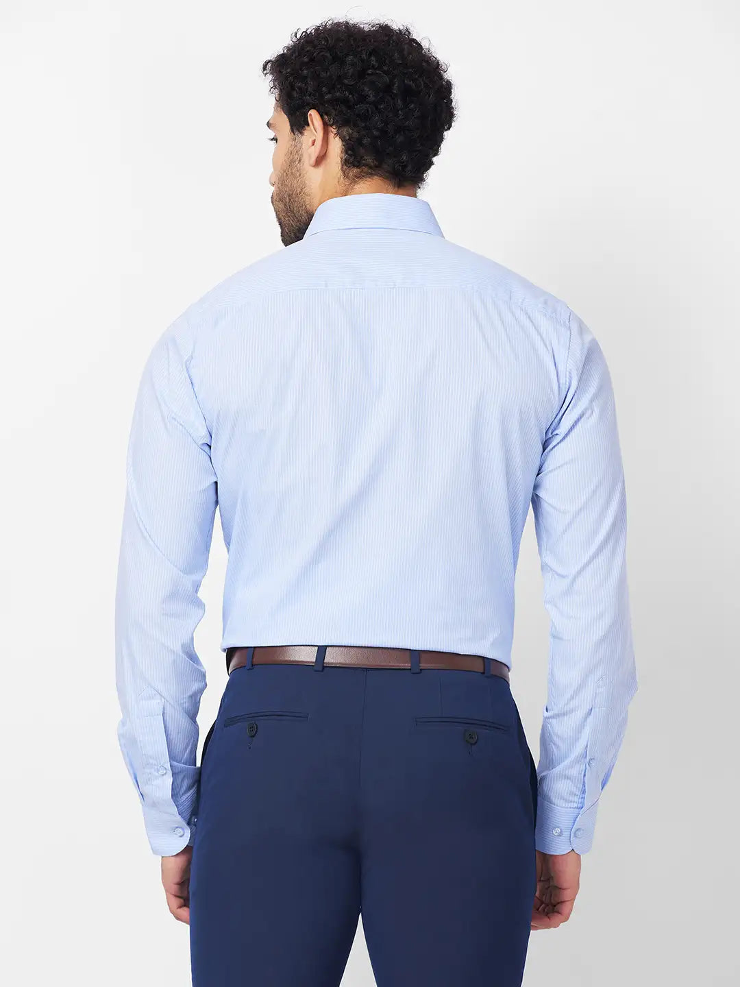 Raymond Men Blue Structure Slim Fit Cotton Shirt