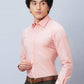 Raymond Men Red Structure Slim Fit Cotton Shirts