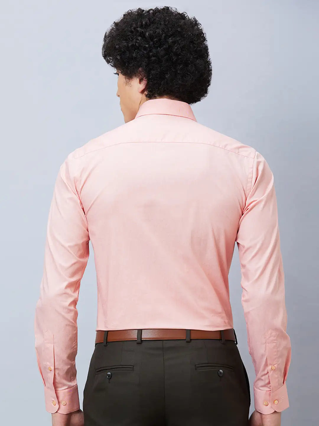 Raymond Men Red Structure Slim Fit Cotton Shirts