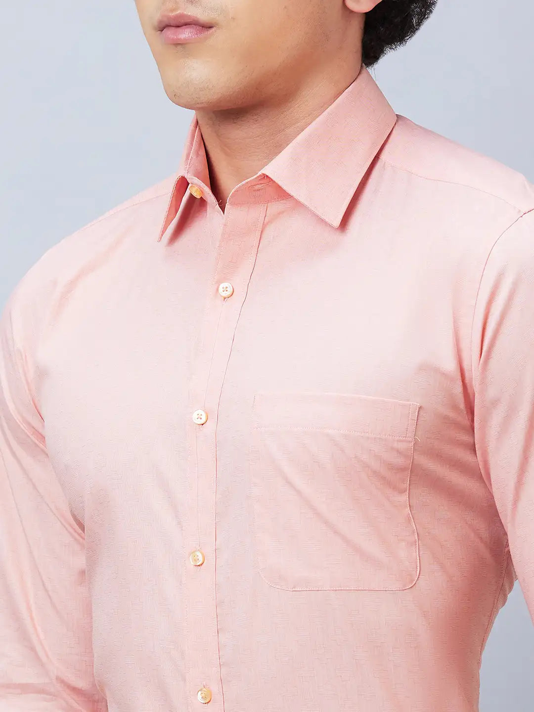 Raymond Men Red Structure Slim Fit Cotton Shirts