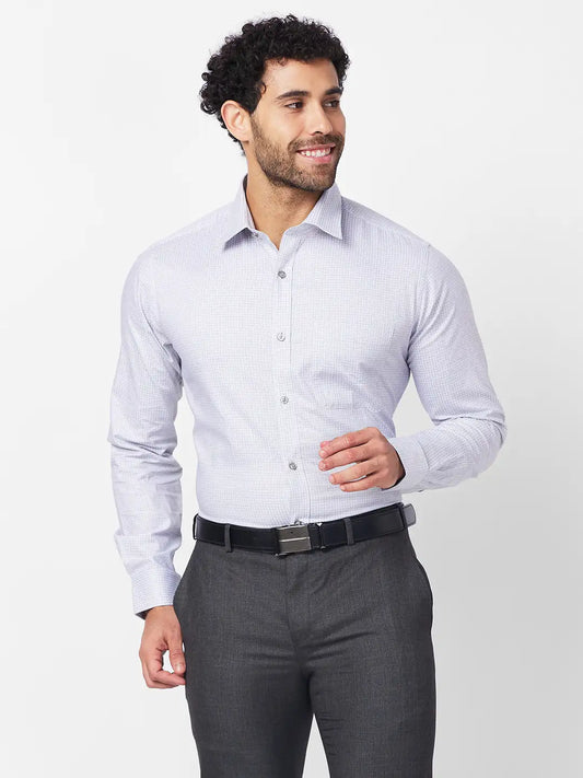 Raymond Men Blue Structure Slim Fit Cotton Shirt