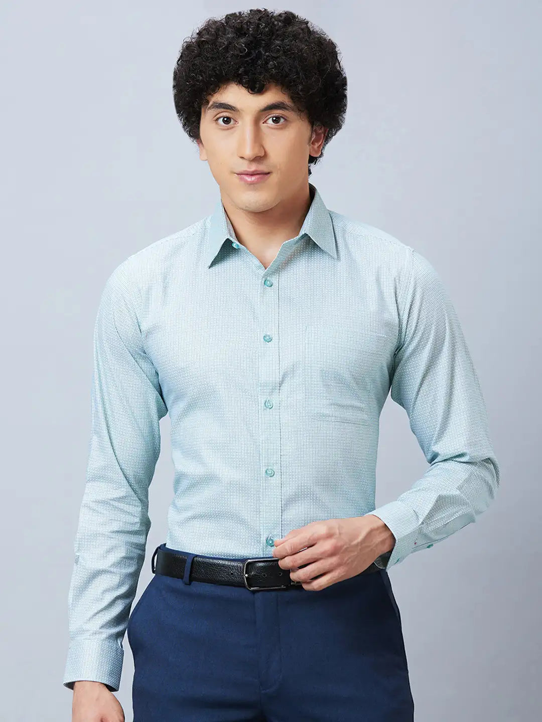 Raymond Men Orange Structure Slim Fit Cotton Shirts