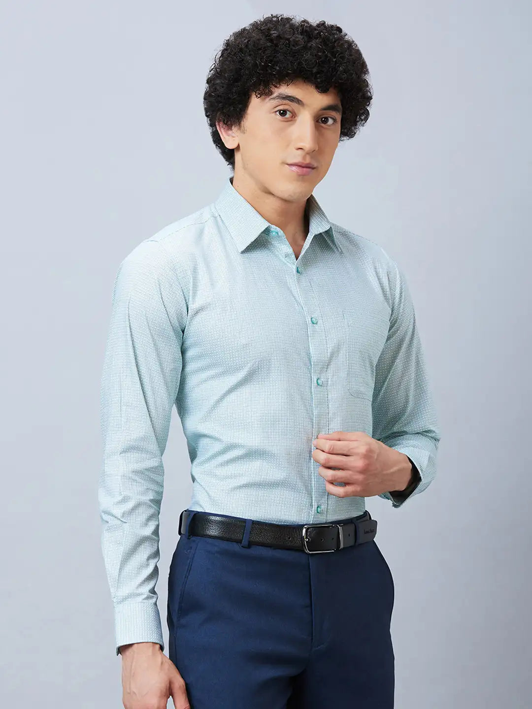 Raymond Men Orange Structure Slim Fit Cotton Shirts