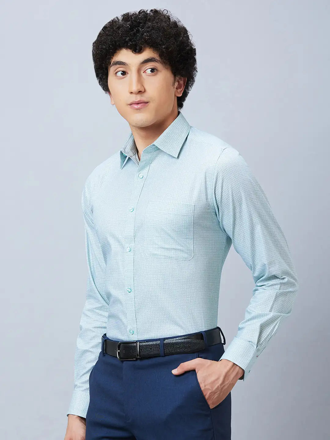 Raymond Men Orange Structure Slim Fit Cotton Shirts