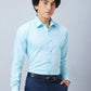 Raymond Men Blue Structure Slim Fit Cotton Shirt