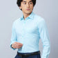 Raymond Men Blue Structure Slim Fit Cotton Shirt